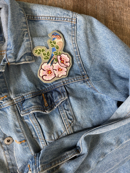 Barn Swallow and Hollyhocks