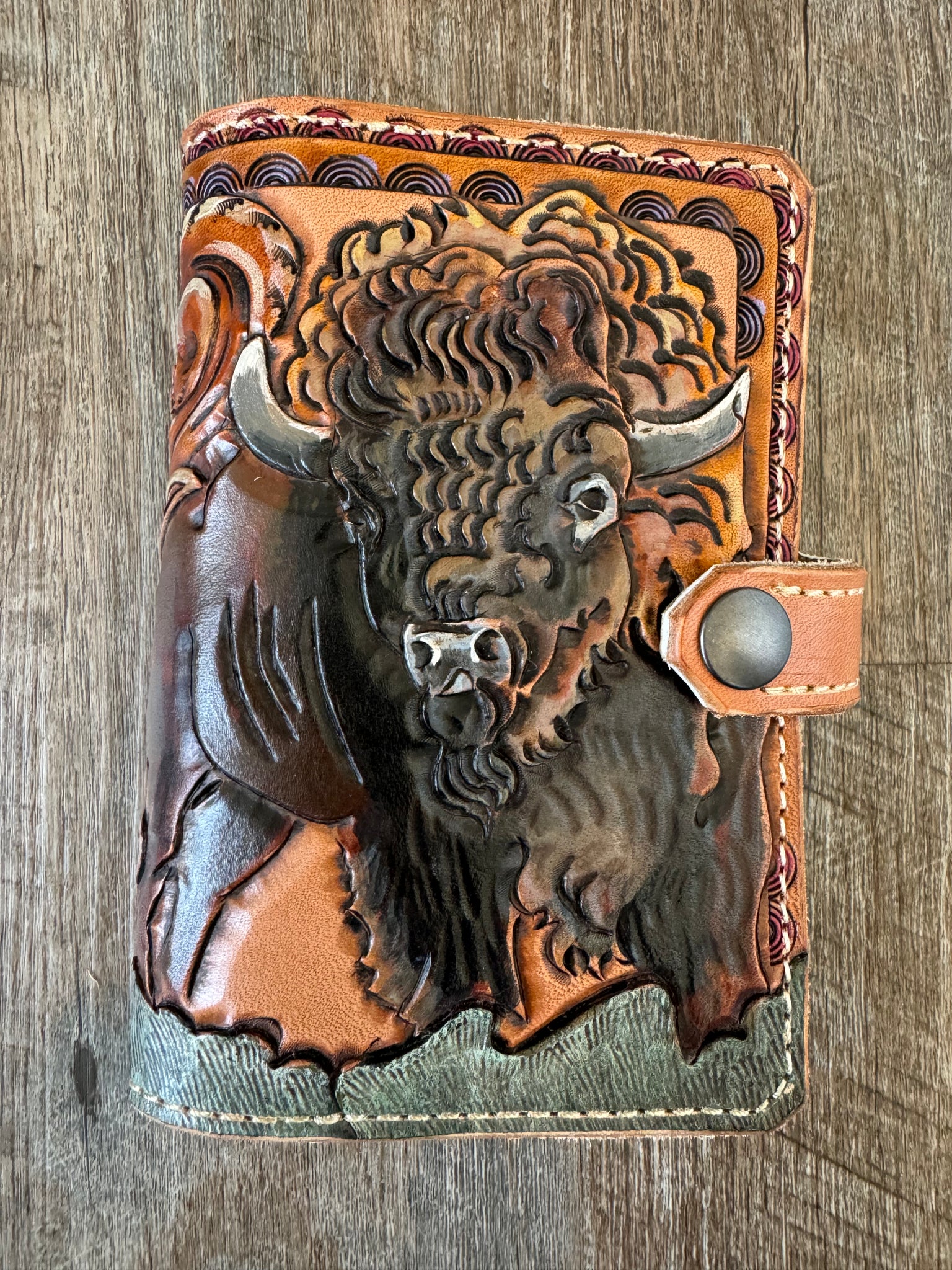 Floral Bison passport/field note Cover