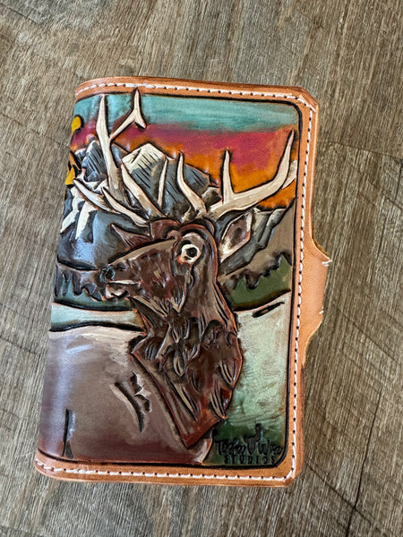 Elk among Snakeweed passport/field note cover