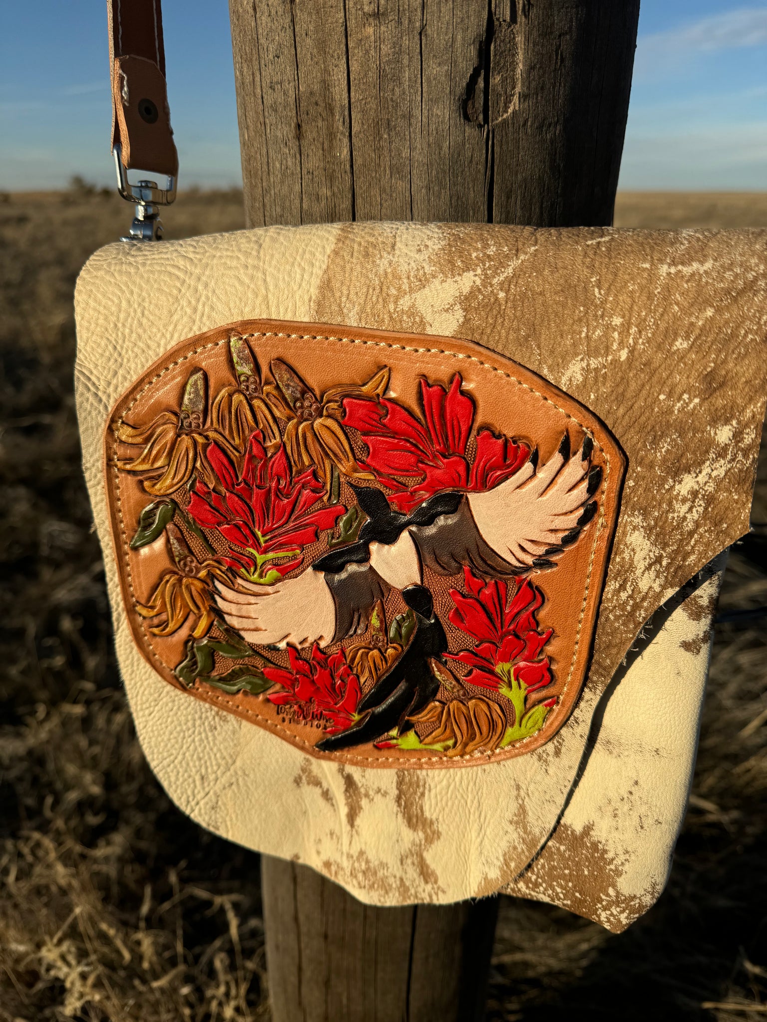 Magpie and Indian PaintBrush Purse